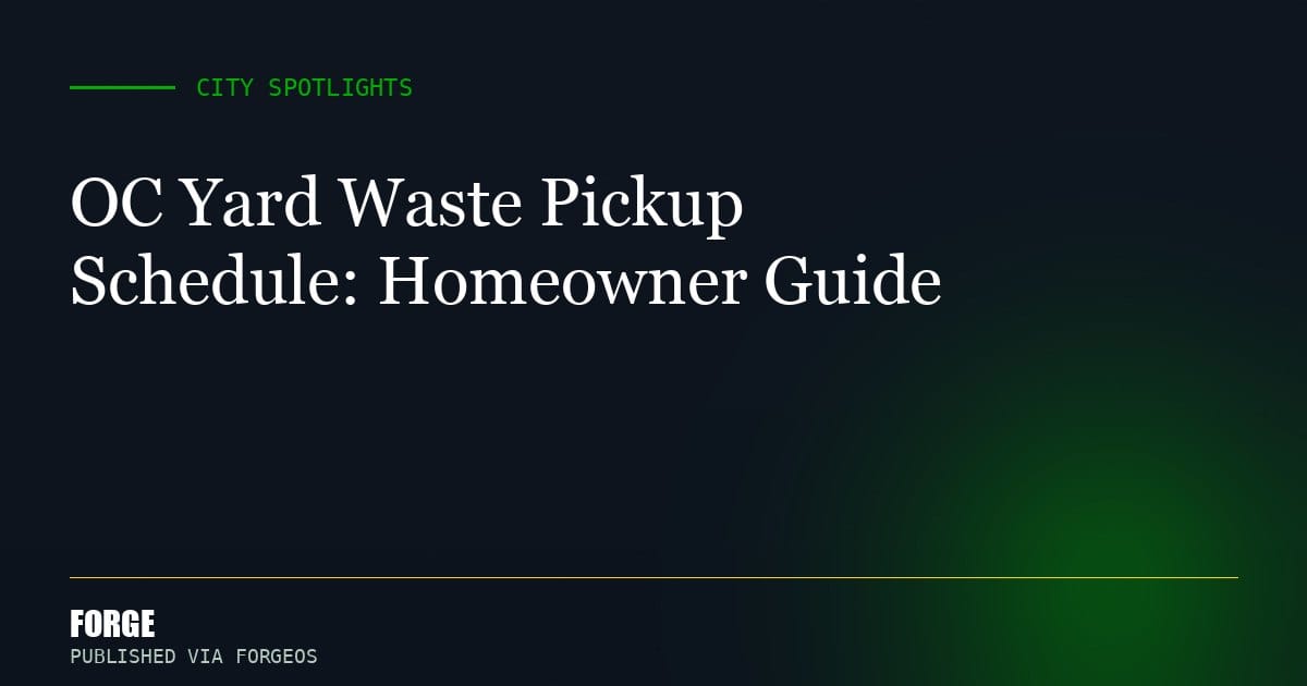 OC Yard Waste Pickup Schedule: Homeowner Guide
