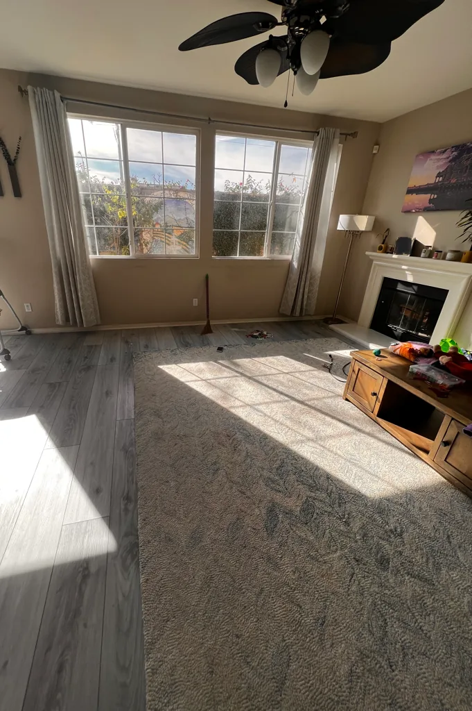Empty apartment room after a move-out cleanout in Orange County, CA