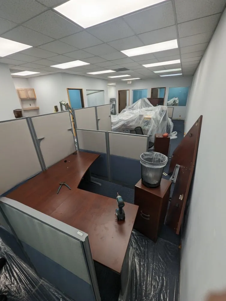 Commercial office cleared of desks and cubicles in Orange County, CA
