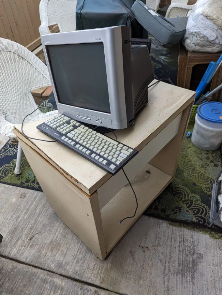 Old CRT monitor and e-waste removed for certified recycling in Orange County, CA